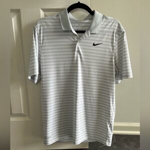 Nike Men's Gray Striped Golf Polo